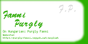 fanni purgly business card